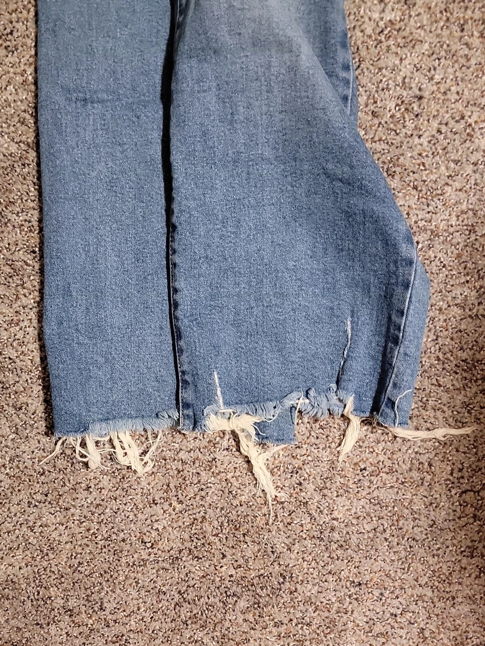 KanCan Medium Blue Distressed Jeans with Frayed Hem